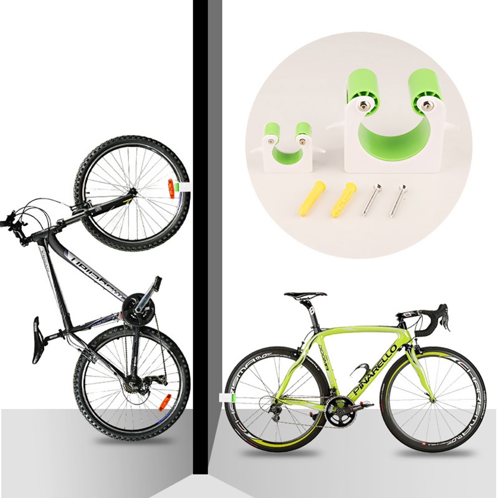 Cykel parkeringsstativ bærbar vej vægmonteret krogbeslag mtb cykel spænde stativholder indendørs lodret dæk support tilbehør