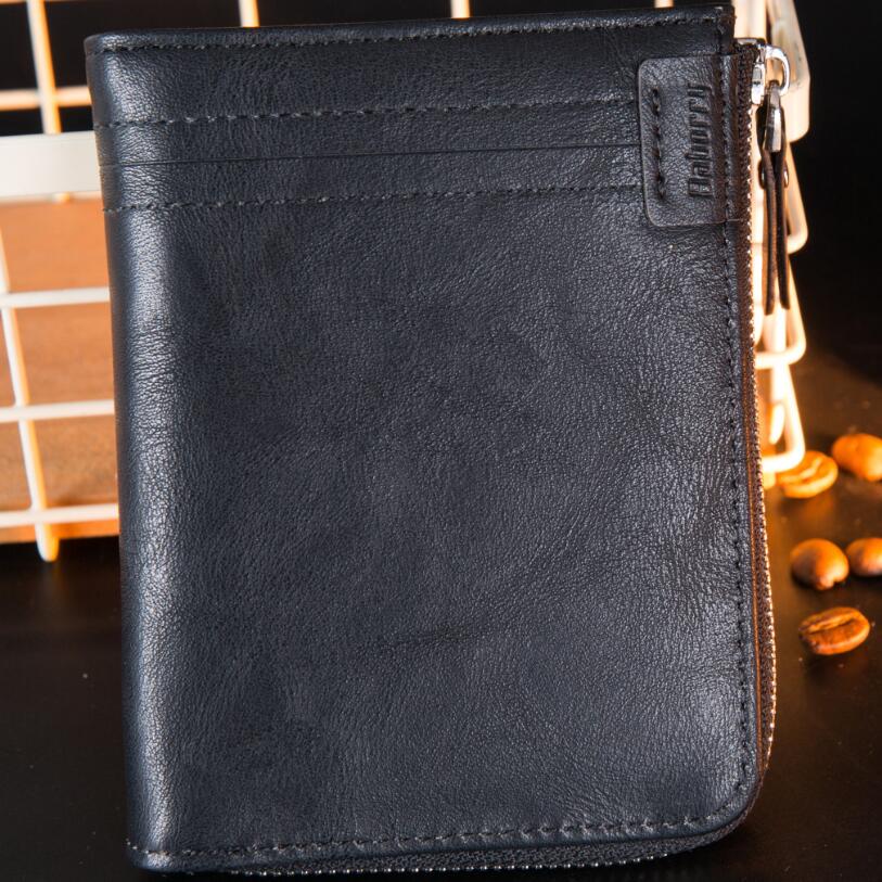 Baborry RFID Protection Wallet Men Brand Vantage Short Wallets PU Leather Male Purse Card Holder Wallet Zipper Portemonn