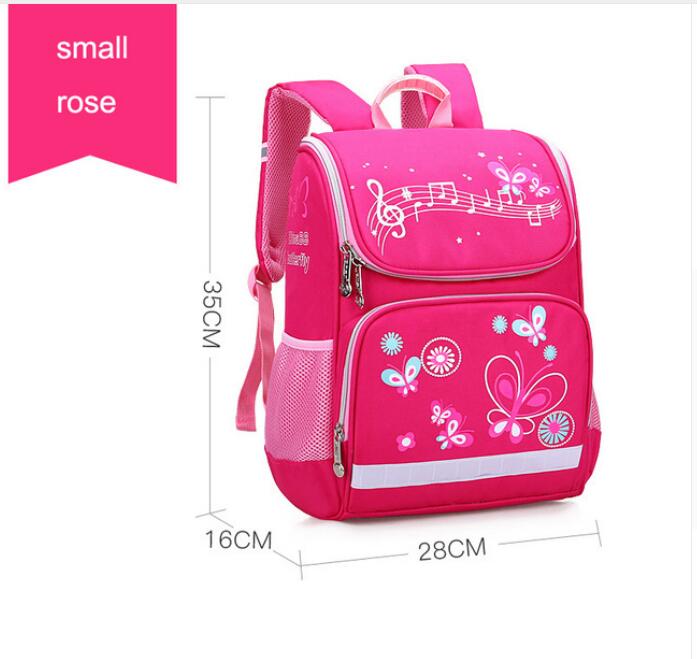 1-5 Grade enfants sacs d'école enfants sac à dos école pour garçons filles école sac à dos enfant étanche grand papillon sac à dos enfants: rose small