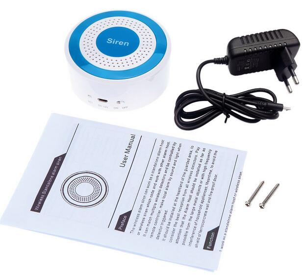 Wireless indoor alarm siren with strobe for GSM alarm system