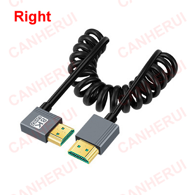 1M resorte 8K @ 60HZ 4k @ 120hz 2,1 Cable HDMI ángulo recto/izquierdo/arriba/abajo para PC teléfono tableta cámara DV Monitor HDTV TV: Blanco