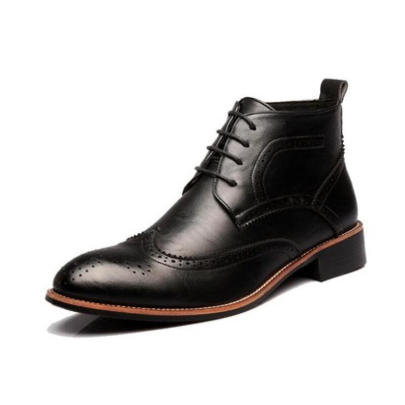 Für Männer Formale Kleid Martin Stiefel Herren Leder Halbschuhe Hochzeit Büro Stiefeletten Spitze-hoch Männliche Stiefel Schuhe botas hombre