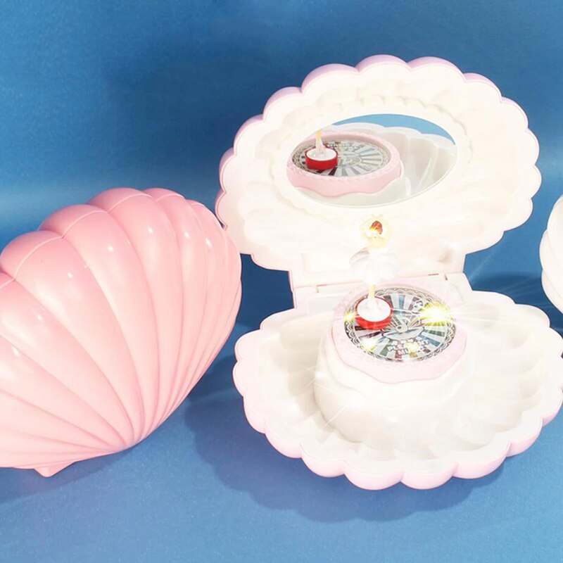 Shell Vorm Ballet Meisje Muziekdoos Met Licht Klassieke Retro Melody Voor Verjaardagen Feestdagen Bruiloft En Partijen