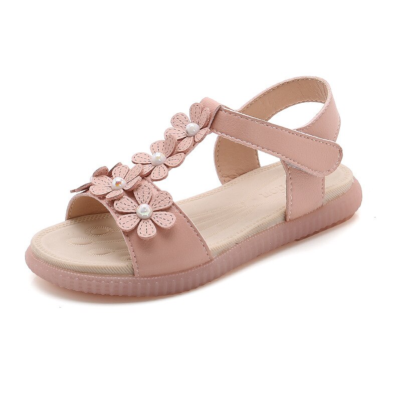 Bloemenmeisjes sandalen zomer kinderschoenen antislip zachte platte schoenen open teen kinder strandschoenen kleine meisjes prinsessen sandalen