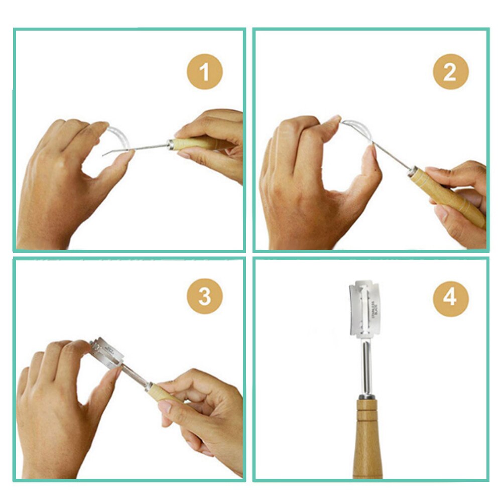 Bread Cutter Slashing Tool Bread Dough Scoring Blade Tools Making Razor Cutter Curved Knife Leather Protective