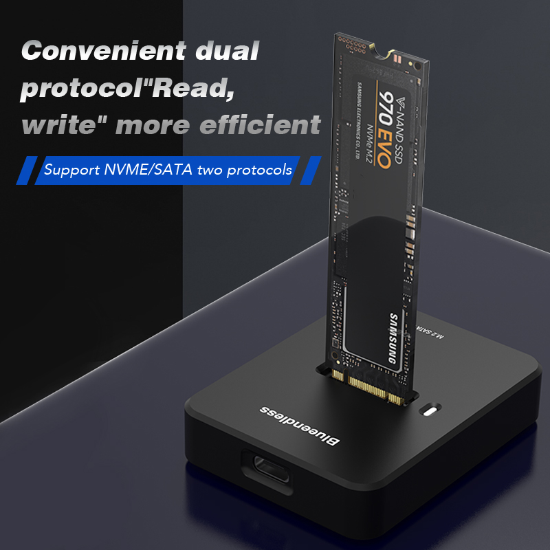 Blueendless Externe SSD-Festplatte M.2 SSD-Gehäuse 10G Online-Lese-Schreibgeschwindigkeit SSD-Gehäuse für M.2 SSD-Dockingstation