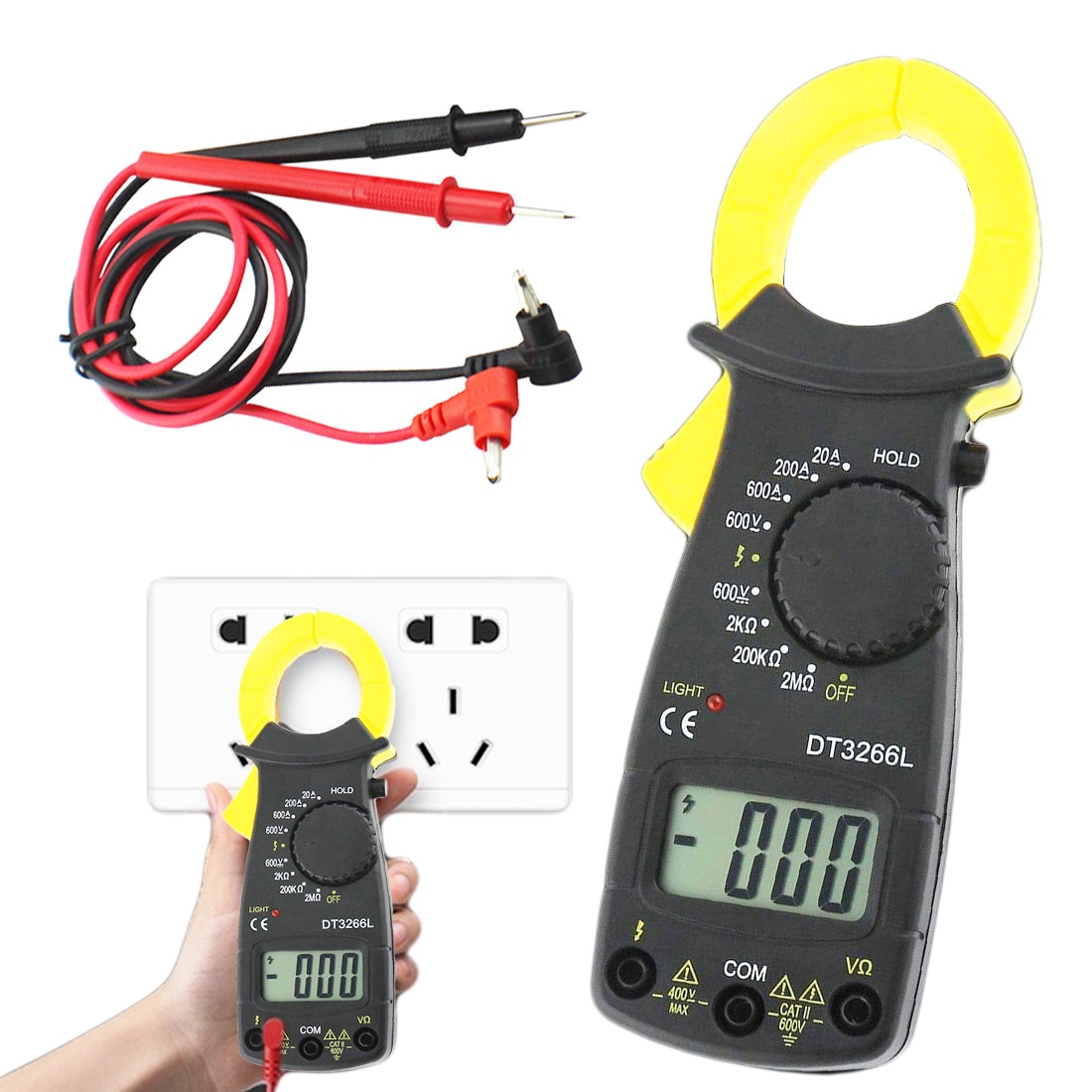 Digital Clamp Meter 600A AC/DC Multimeter Current Clamp Pincers Voltmeter Ammeter Ohm Current Voltage Tester