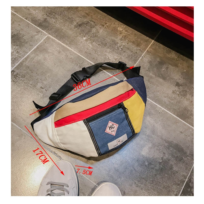 Leinwand Taille Tasche Männer unisex Taille Gürtel Tasche Männer fanny Pack lässig Straße Brust Tasche Männer lässig Taille Beutel b72