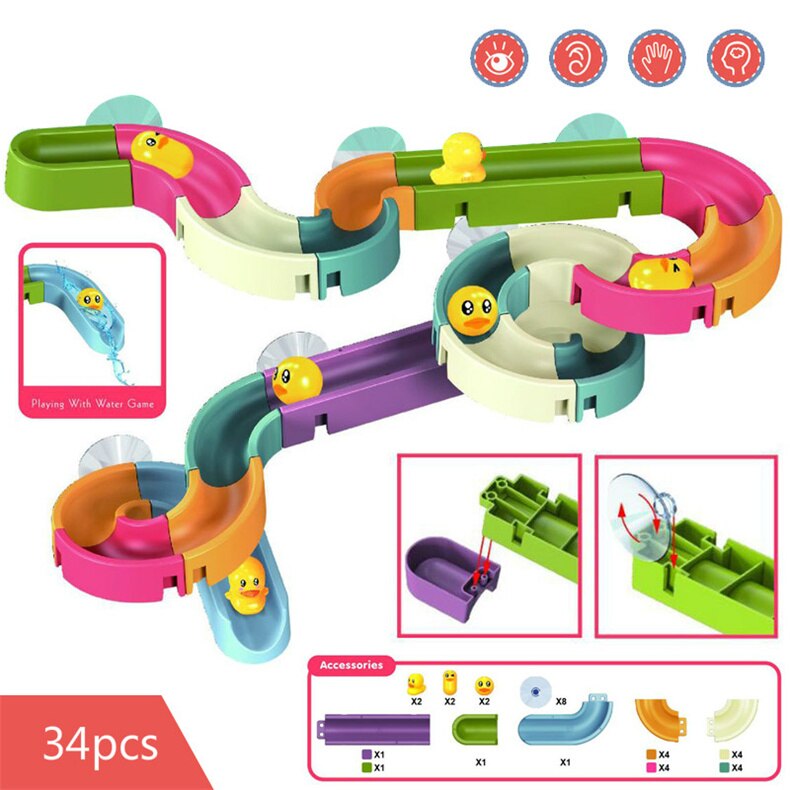 Juguetes de baño para bebé, juego de agua para ducha, grifo de goma con rueda de agua de pato, juego de rociador de agua para niños, animales, juguetes de baño de verano: N