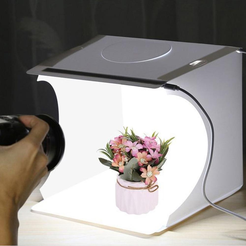 Mini Ring Lightbox Folding Studio Portable Soft Box LED Fill Light Photography Softbox Light Box With 6 Backdrops