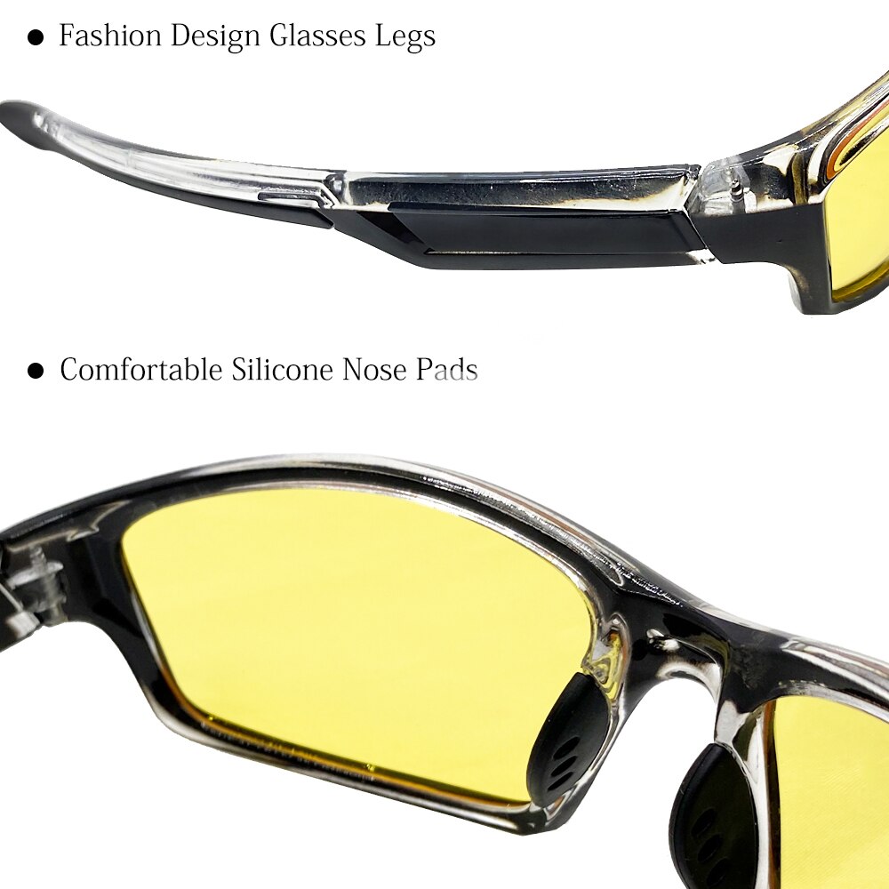 Yameize anti-blænding nattesyn briller til kørsel mænd polariserede solbriller gul linse briller fiskerifører chauffør gafas