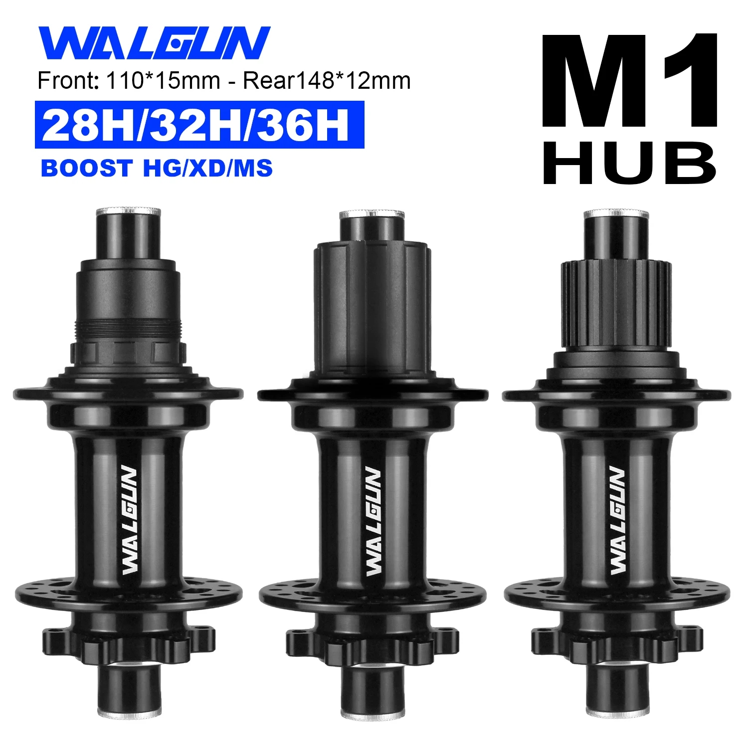 Walgun-MTB Fietsnaven, 6 Pallen, 3 Tanden, 120 Klik Boost Hub, 28H 32H 36H, Voor 110*15, Achter 148*12, HG MS XD 8 9 10 11 12 Speed