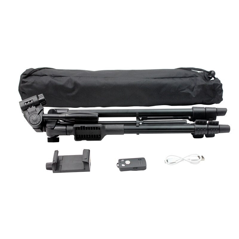 Selfie Video YUNTENG VCT 5208 RM Aluminum Tripod with 3-Way Head & Bluetooth Remote for Camera Phone Holder Clip