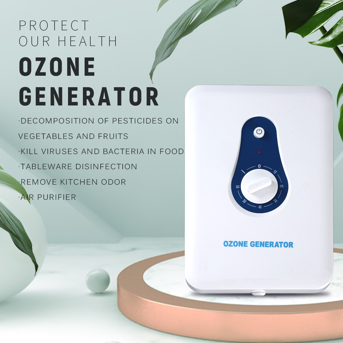 Ozon Generator 600 Mg/u Ozonator Huishoudelijke Schoonmaakmiddelen Machine Luchtfilter Luchtreinigers Voor Groente Vlees Lucht Water AC220V Eu/ons