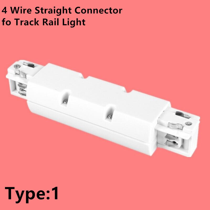 4 draad Spoor light rail Connector Track fitting LED Track Rail Connector Track Connectors drie-weg Connector Aluminium Gratis