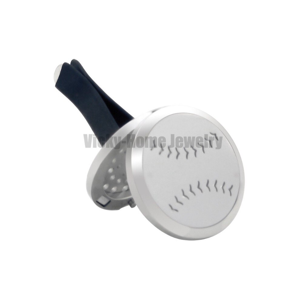 Baseball (38mm)Magnet Car Diffuser 316 Stainless Steel Car Aroma Locket Free Pads Essential Oil Car Diffuser Lockets