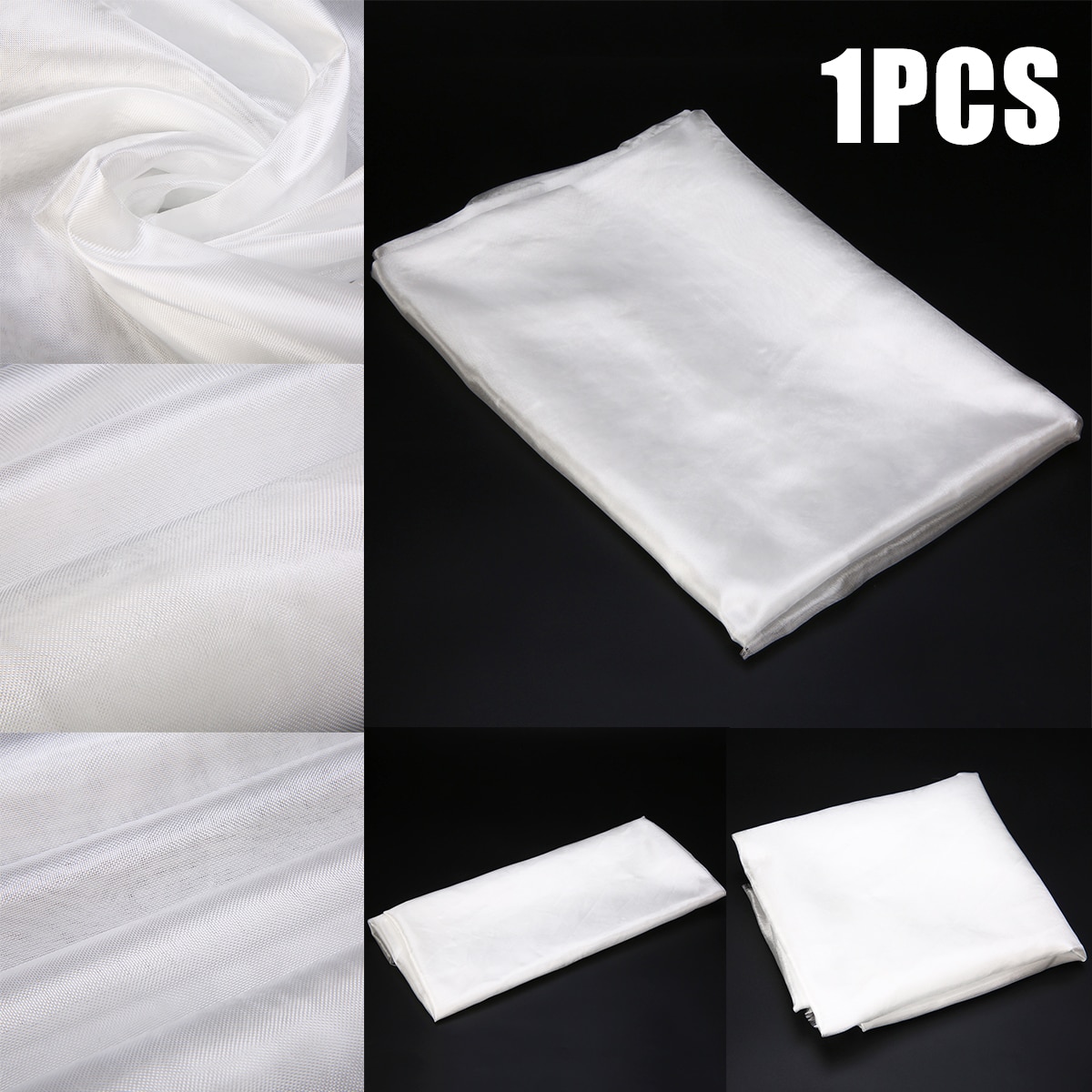 Ultra Thin White Fiber Glass Fiberglass Fabric Reinforcements Fibreglass Glass Cloth for Industry 1m X 1.27m 0.03mm Thickness