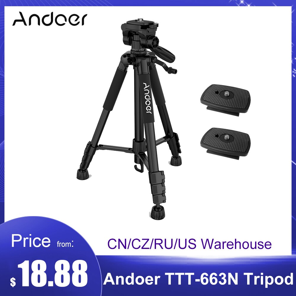 Andoer – trépied d'appareil photo de voyage léger, pour la photographie et la prise de vue vidéo, Support pour caméscope DSLR SLR avec sac de transport