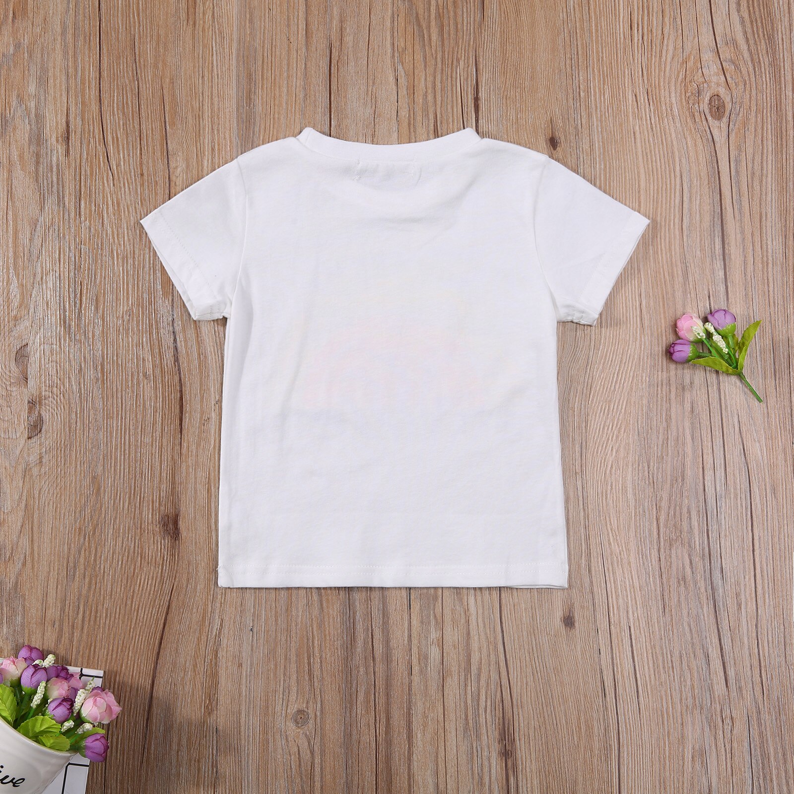 Ma & Baby 6M-5Y Zomer Peuter Baby Kid Meisjes T Shirt Leuke Regenboog Print Brief Tee Korte Mouw Tops Kind kostuums