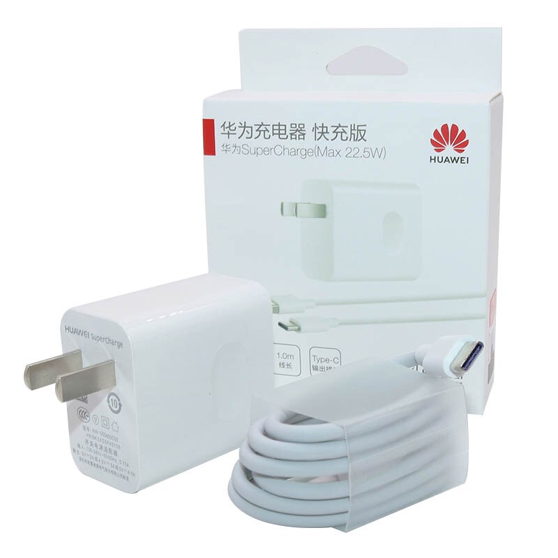 Oryginalna szybka ładowarka HUAWEI 40W 22.5W Supercharge typ C kabel do HUAWEI P30 P40 P10 P20 Pro lite Mate 9 10 Pro Mate 20 V20: 22.5W US Cable Set