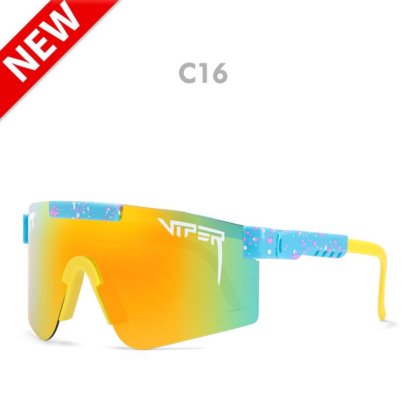 Pit viper Übergroßen Blau Gespiegelt Sonnenbrille Männer Sport polarisierte brillen einstellbare tr90 rahmen uv400 Schutz Frau Gläser: C16