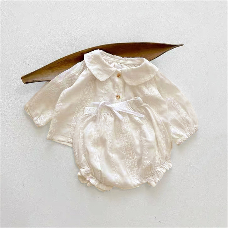 Conjunto de ropa para niña recién nacida, ropa para 0-2 años, 2 piezas, de algodón, para verano y primavera