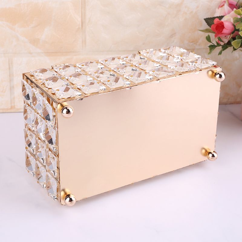 Boîte à mouchoirs en cristal, distributeur de serviettes en forme de cube, pour chambre à coucher, bureau, hôtel, café, 91ad