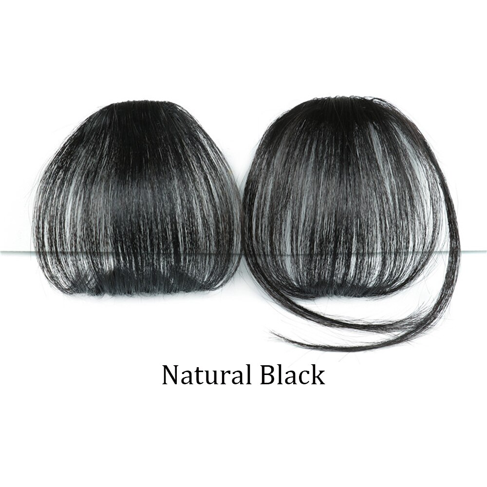 Fluffy Air Bangs Pretty Girls Hair Extension Synthetic Straight Hairpiece Clip In Front Hair Bangs Heat Resistant