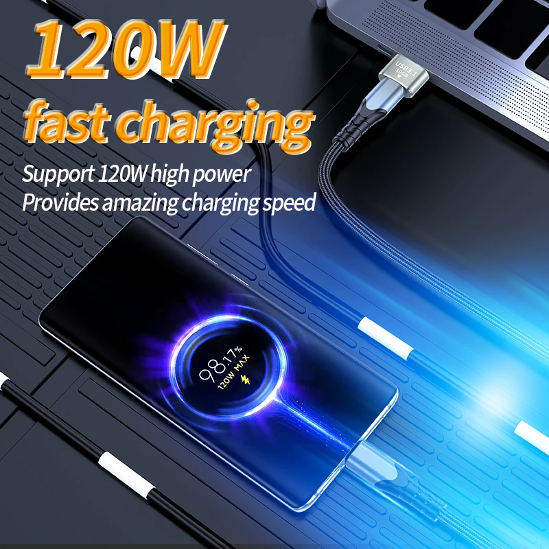 Elough Adattatore USB 3.1 a Tipo C OTG 120W Ricarica rapida 10G USB Maschio a USB C Femmina Connettore per Cellulare PC Laptop iPad