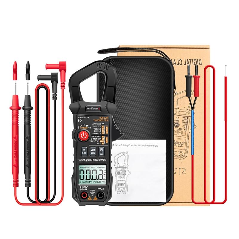 True RMS 6000 Counts Clamp Meter DC/AC 600A Digital Multimeter Clamp Current Tester ST210 Eletric Tool: Black