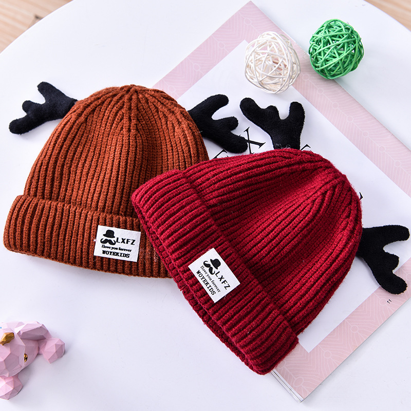 Chapéu de lã do bebê de malha outono e inverno crianças espessamento meninas bebê meninos crianças versão coreana da maré 0-4 anos de idade