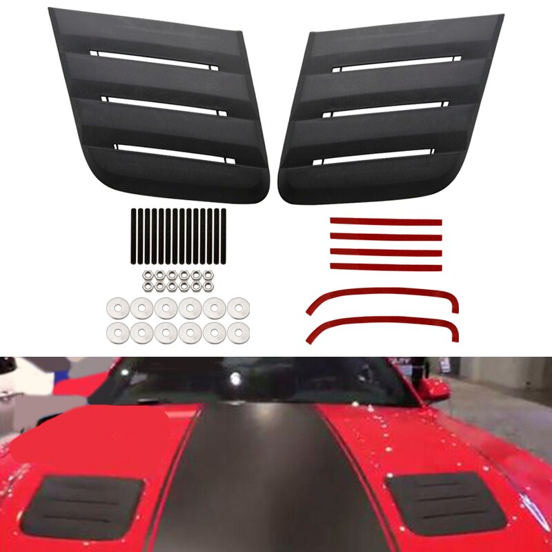 Cubierta de coche, placas decorativas de Panel de ajuste de entrada de aire negro para Ford Mustang Roush +