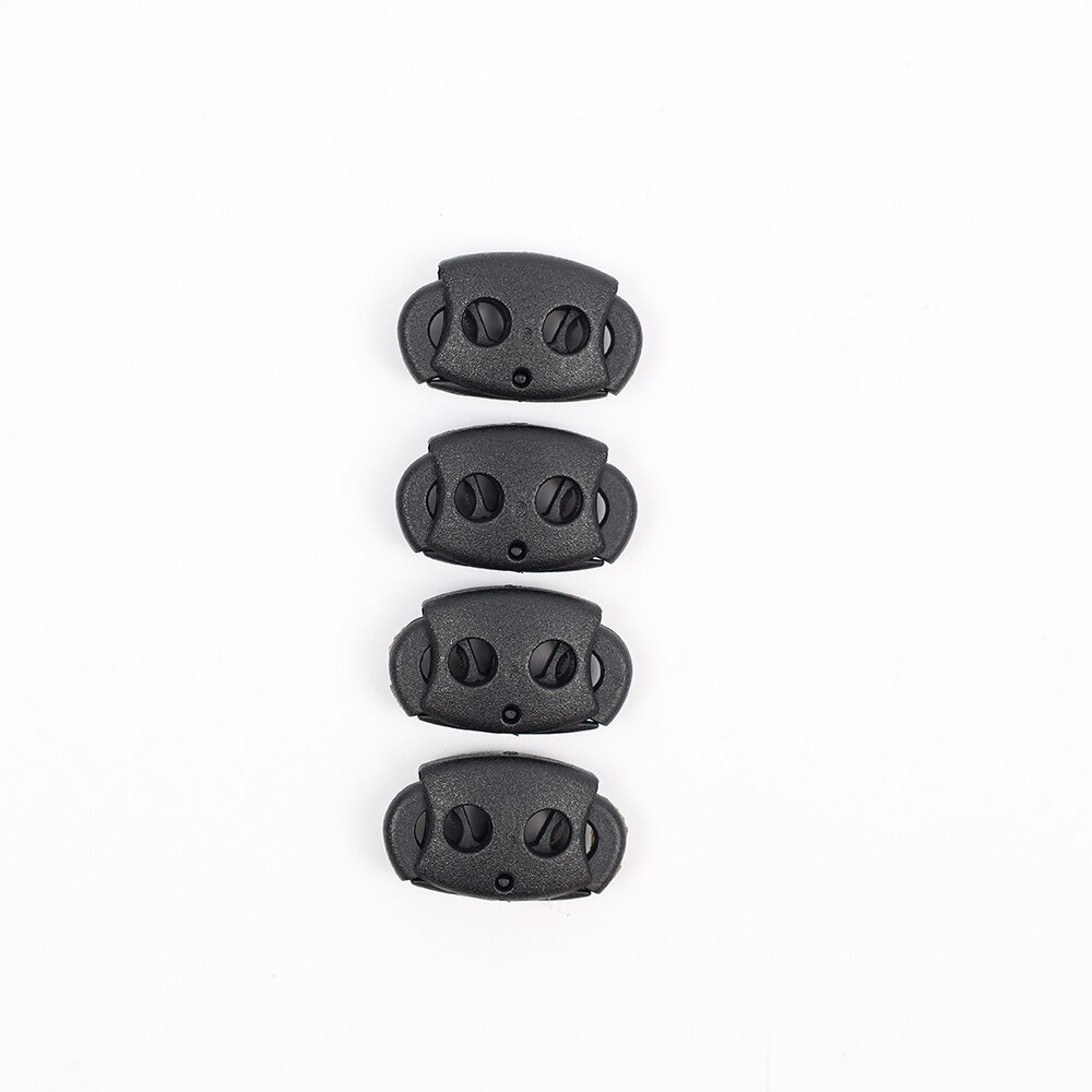 100pcs/Lot Black POM Plastic Ball Cord Lock Toggles Plastic 2 Hole Spring Stoppers 5mm Bungee Shock Cord