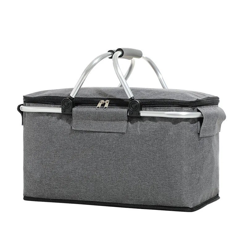 Folding picnic basket insulation bag insulation box hand-held ice basket outdoor picnic bag insulation basket storage basket: 7