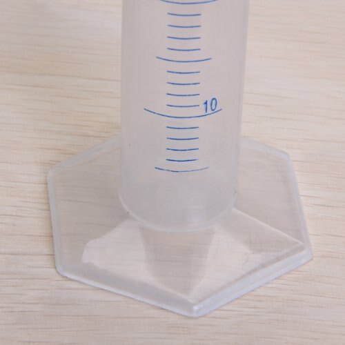 Affordable 50 ml Transparent plastic graduated tube.