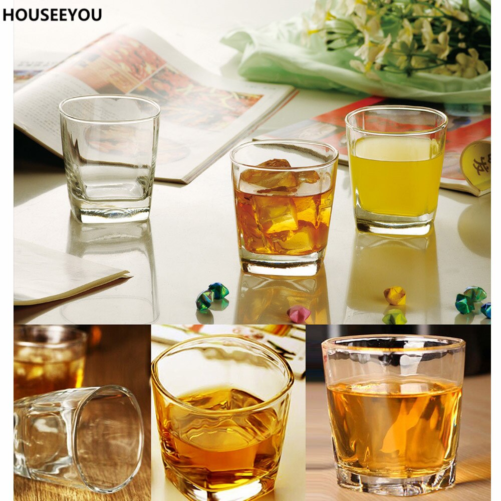 Vasos cuadrados de cristal para Bar y hogar, vasos de a la de 300ml, color blanco, vasos de whisky, vasos pequeños de vino