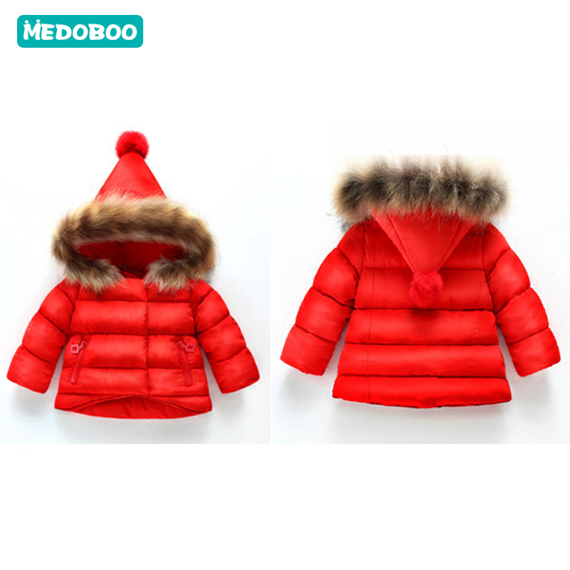 Medoboo Winter Baby Girls Clothes for Boys Thick Warm Faux Fur Baby Hooded Jacket Coat Tops Outerwear Snowsuit Suit Overalls