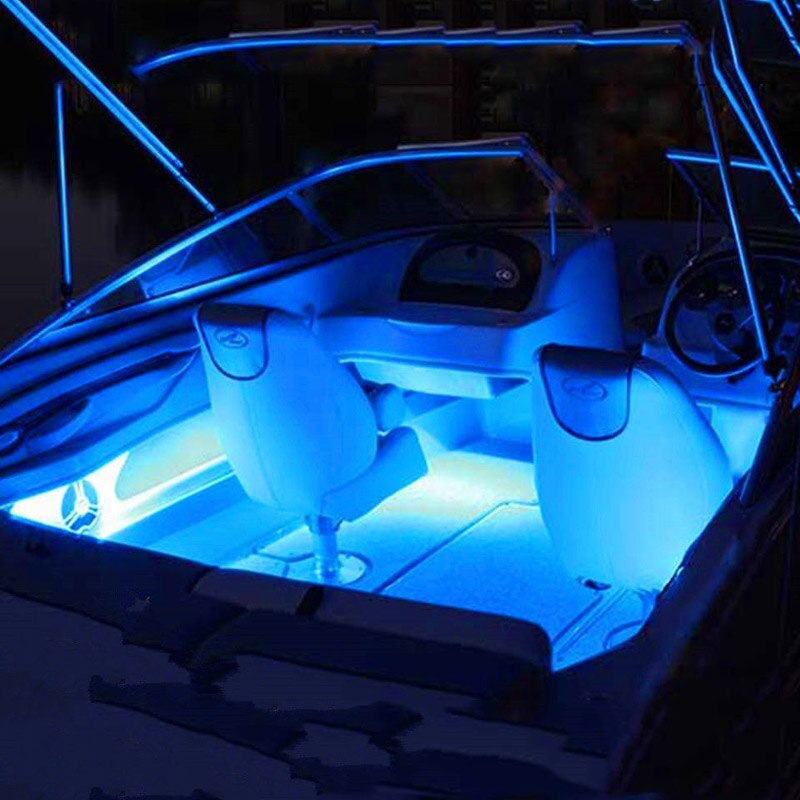 4 x Marine Boat Grade 12 volt Large Waterproof LED Courtesy Lights Navigation Decor Light Blue White Red Green