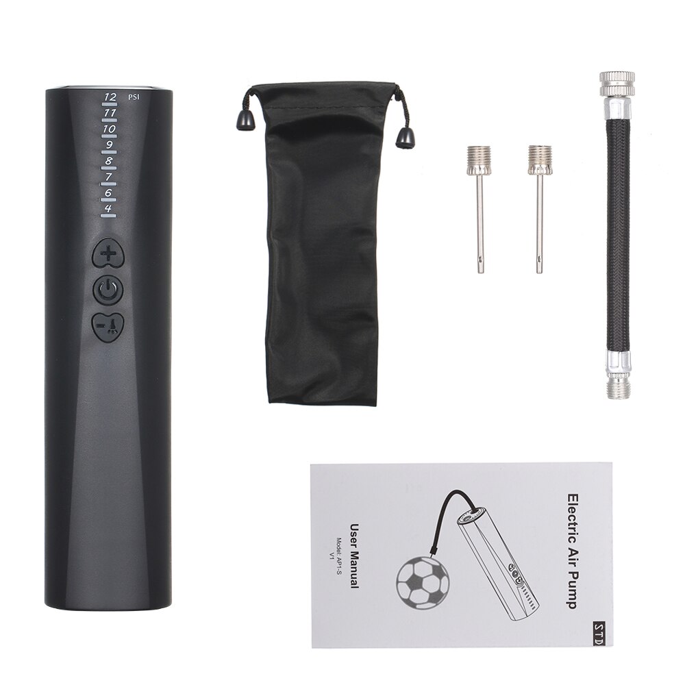 Mini Bike inflator Pump USB Charging Bicycle Air Compressor Portable Electric Bike Pump Rechargeable Motor Car ball Bicycle pump: AP1-S