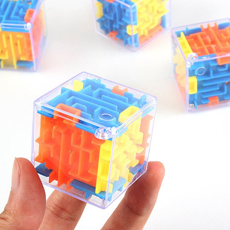 Plastic Cubes Maze Ball Mini 3d Magic Kids Magical Labyrinth Game Iq Puzzle Autism Toys Children Game Brain Teaser