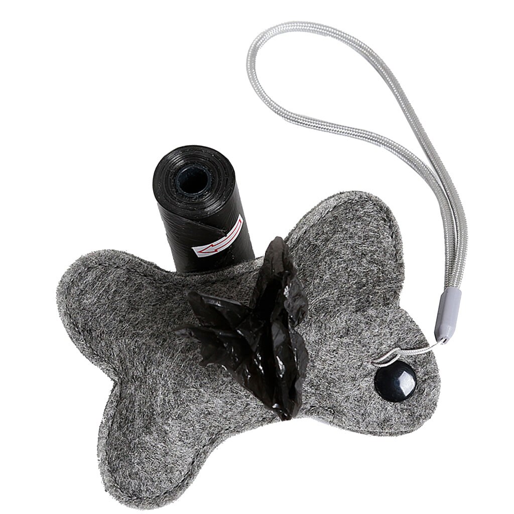 Pets Dog Poop Waste Dispenser Box Poop Removal Disposal Bags Holder Dog Supplies: Gray