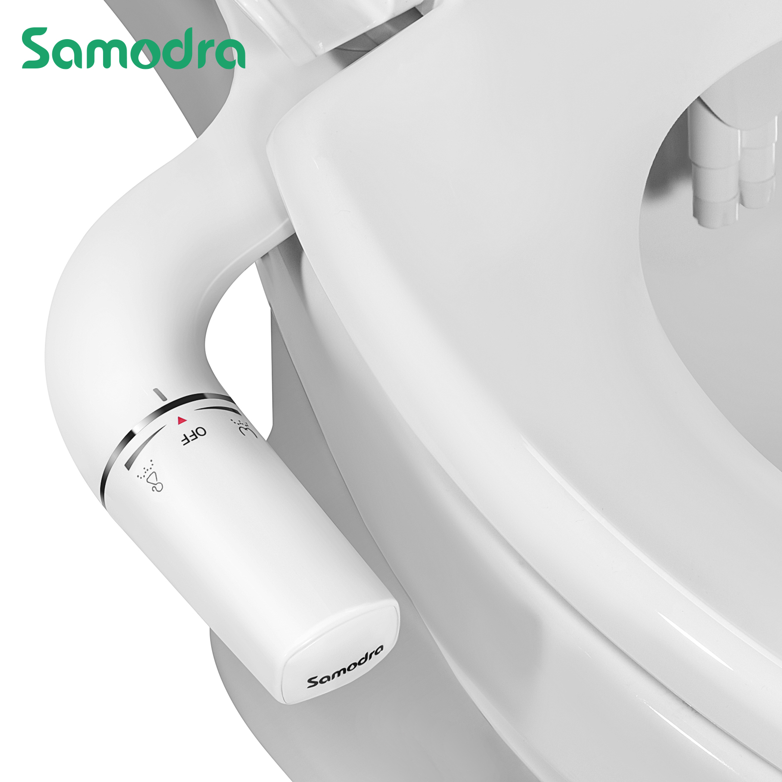 SAMODRA-accesorio de bidé para asiento de inodoro, pulverizador de culo no eléctrico, ultrafino, doble boquilla, ajustable, a presión de agua
