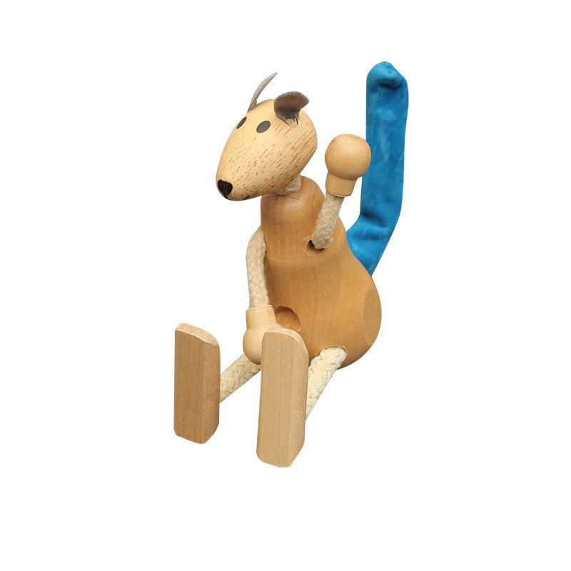 Wooden Small Animal Solid Wood Animal Doll Model Toy Children Forest Animal Puppet Toy Decoration: kangaroo