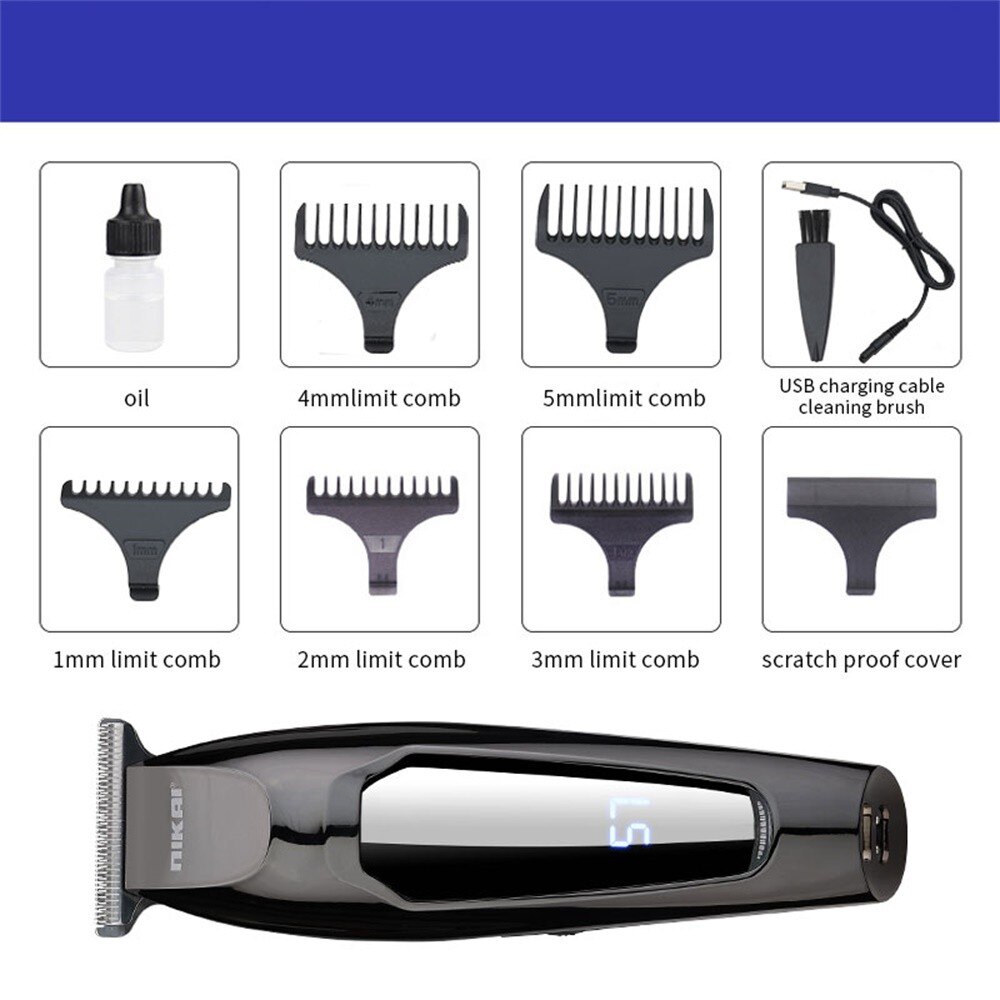 Tondeuse à cheveux professionnelle électrique 0.1mm détail coupe de cheveux charge rapide voiture tondeuse à cheveux barbier dédié hommes tondeuse machi