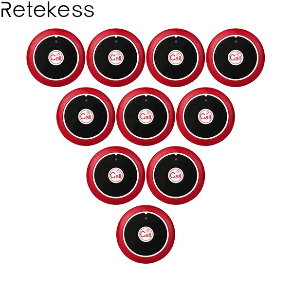 Retekess 10pcs 433MHz Wireless Pager Call Button Restaurant Waiter Calling System Catering Equipment Customer Service: One-Key