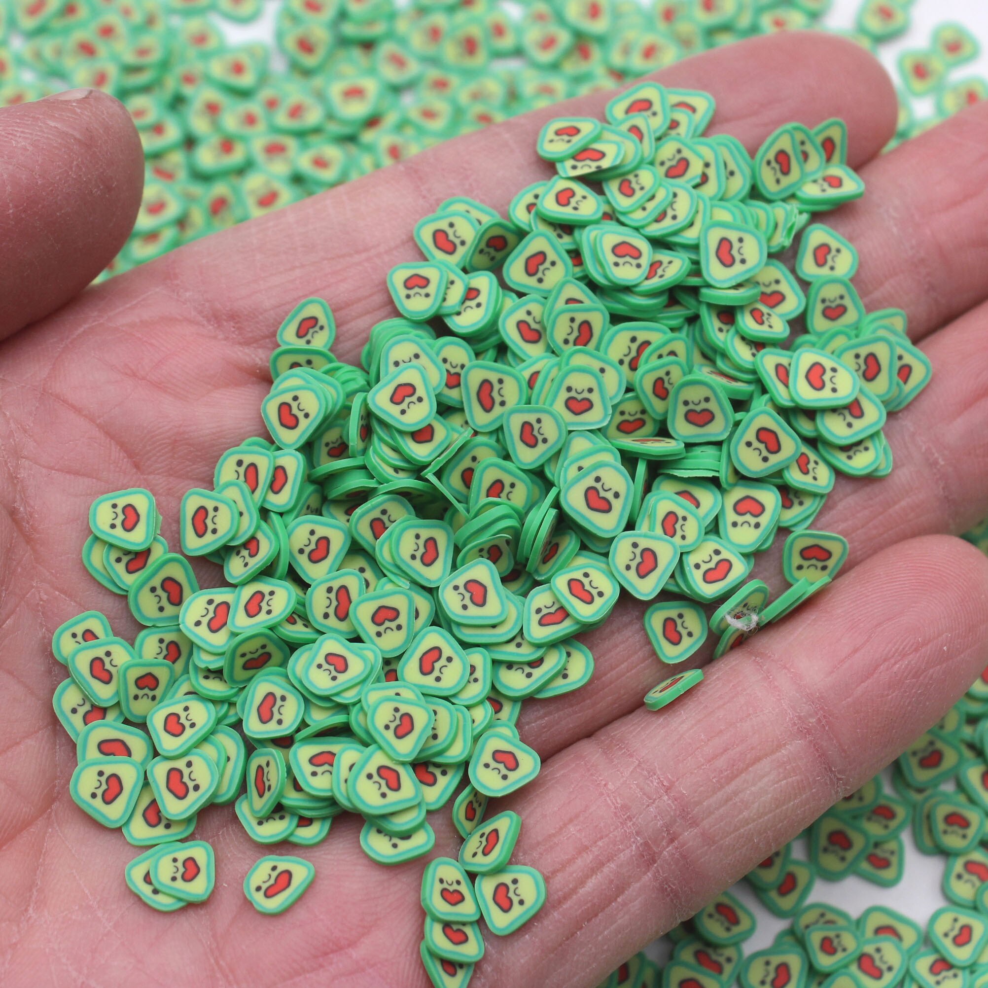 100g/Lot Cute Avocado Slices Polymer Clay Soft Clay Sprinkles for Arts and Mobile Decoration DIY Crafts Filler Accessories: Default Title