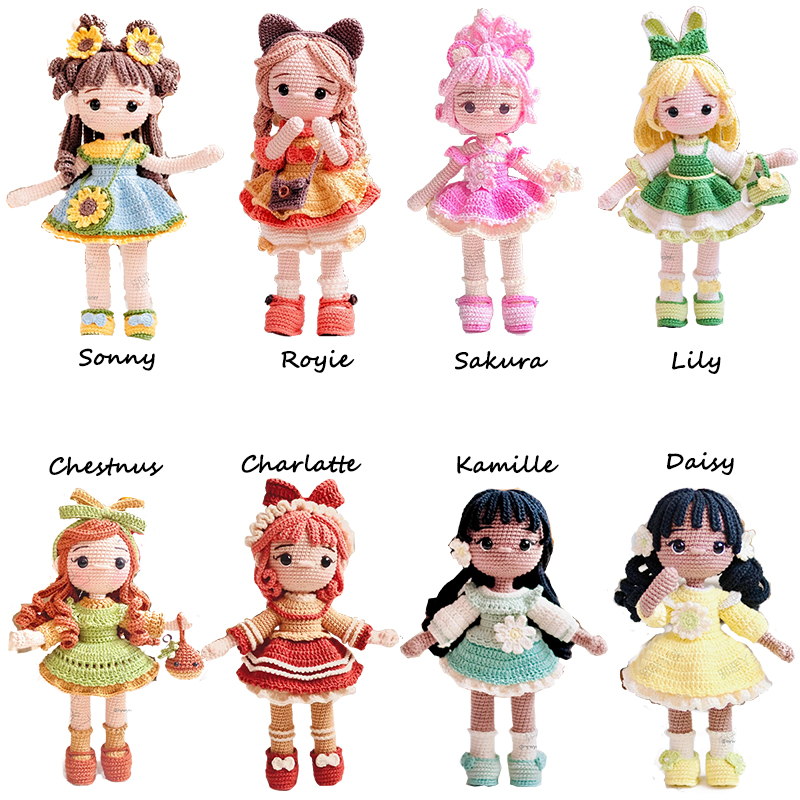 Gehaakte meisjes Amigurumi gehaakte pop truien DIY haak meisjes materiaal Kit met garen accessoires patroon kinderen cadeau Home Decor