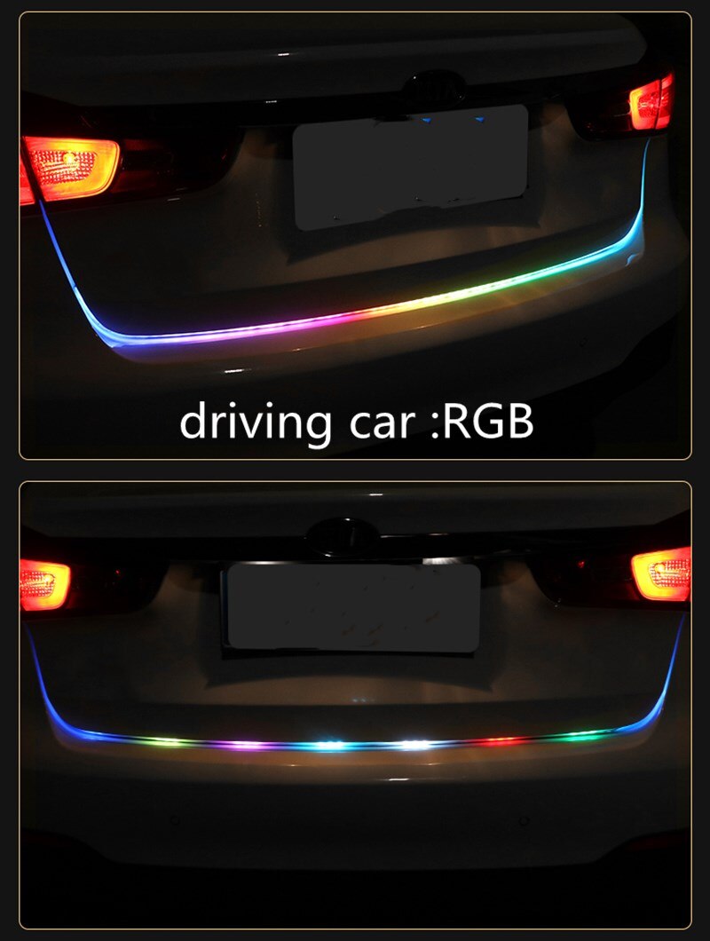 120cm 60LED Car Rear Trunk Lights Multicolor RGB T... – Grandado