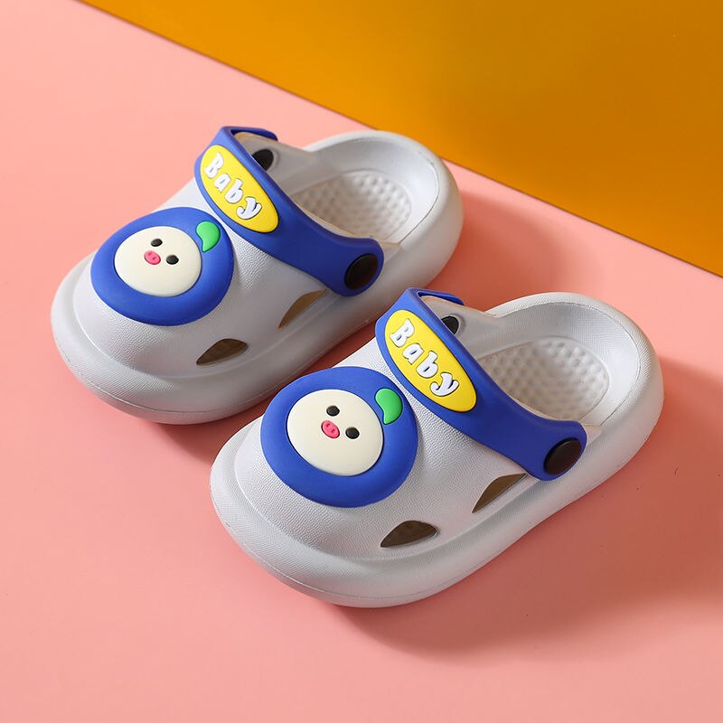 Dziecięce dziurki dziecięce kapcie letnie dziecięce antypoślizgowe śliczne kryte i obuwie plażbyć winnym kreskówki drewniaki dziecięce buty dla dziewczynki: szary / 16