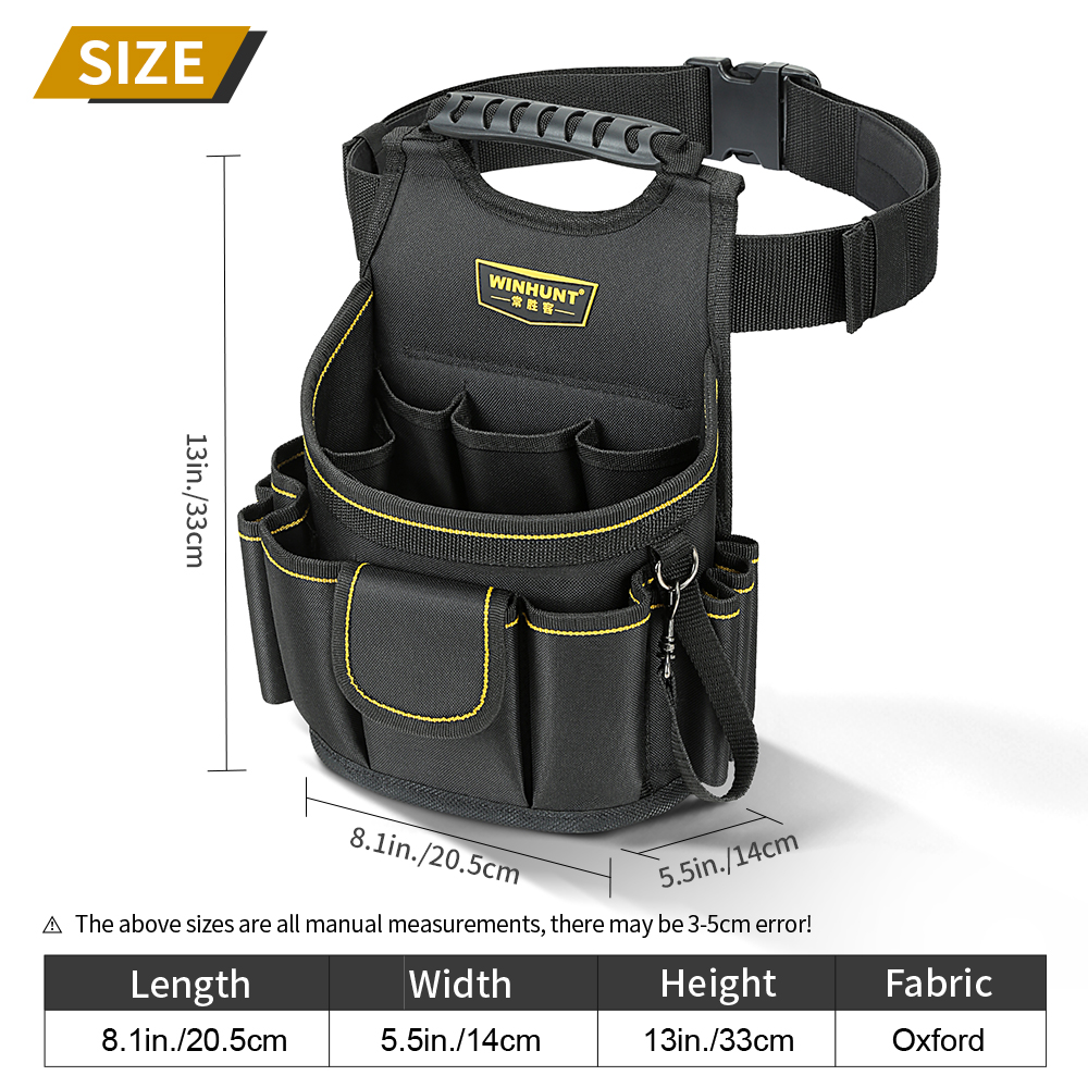 Elektriker-Werkzeugtasche, für professionelle Elektriker und Wartungsreparaturtechniker, Schwarz